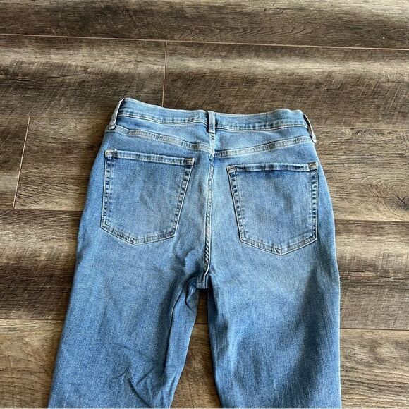 Free People Light Wash Busted Knee Destroyed Skinny Jeans Size 30 High Rise - Picture 12 of 16